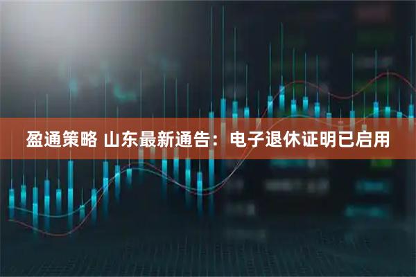 盈通策略 山东最新通告：电子退休证明已启用